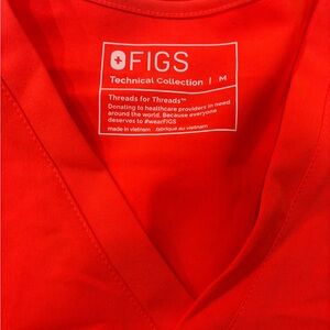 Figs Vibrant CORAL COLOR  Scrub Top